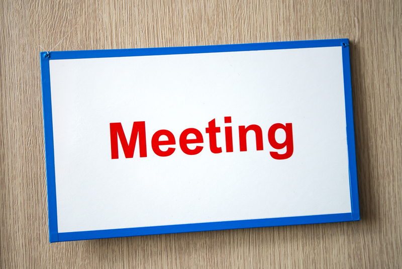calendar with red meeting words